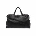 BOTTEGA VENETA 			Black Intrecciato Woven Calf Leather Top Handle Bag