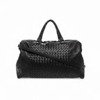 BOTTEGA VENETA 			Black Intrecciato Woven Calf Leather Top Handle Bag