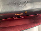 CHANEL MATELASSE TURN LOCK DOUBLE FLAP BLK ON BLCK GOLD HARDWARE