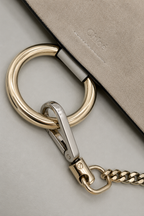 CHLOÉ FAYE Shoulder Bag Motty Gray Suede and Leather Medium