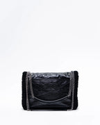 SAINT LAURENT 						           Medium Niki YSL Monogram Shearling        And Leather Chain Bag NEW!!