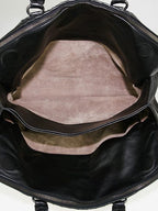 BOTTEGA VENETA 			Black Intrecciato Woven Calf Leather Top Handle Bag
