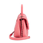 CHANEL PINK PYTHON COCO HANDLE FLAP BAG