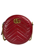 GUCCI MINI GG MARMONT ROUND SHOULDER RED