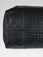 BOTTEGA VENETA 			Black Intrecciato Woven Calf Leather Top Handle Bag