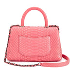 CHANEL PINK PYTHON COCO HANDLE FLAP BAG