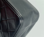 CHANEL MATELASSE TURN LOCK DOUBLE FLAP BLK ON BLCK GOLD HARDWARE