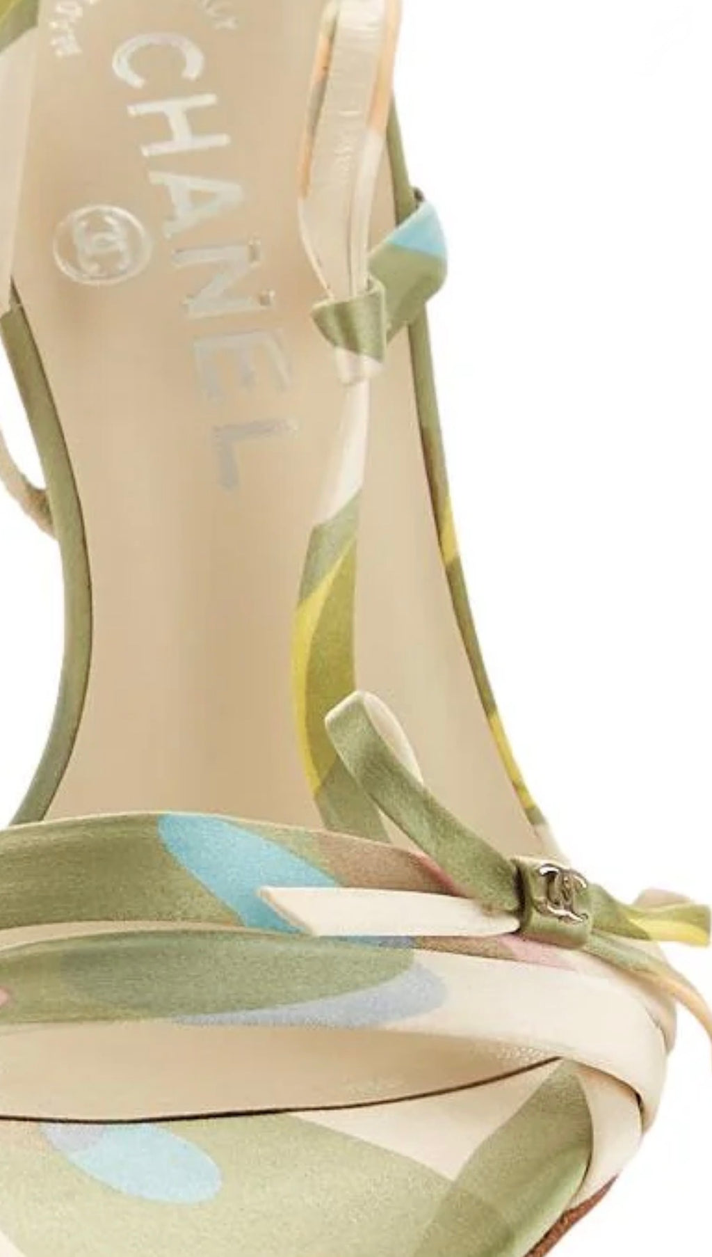 CHANEL PASTEL PRINT SLINGBACK HEELS