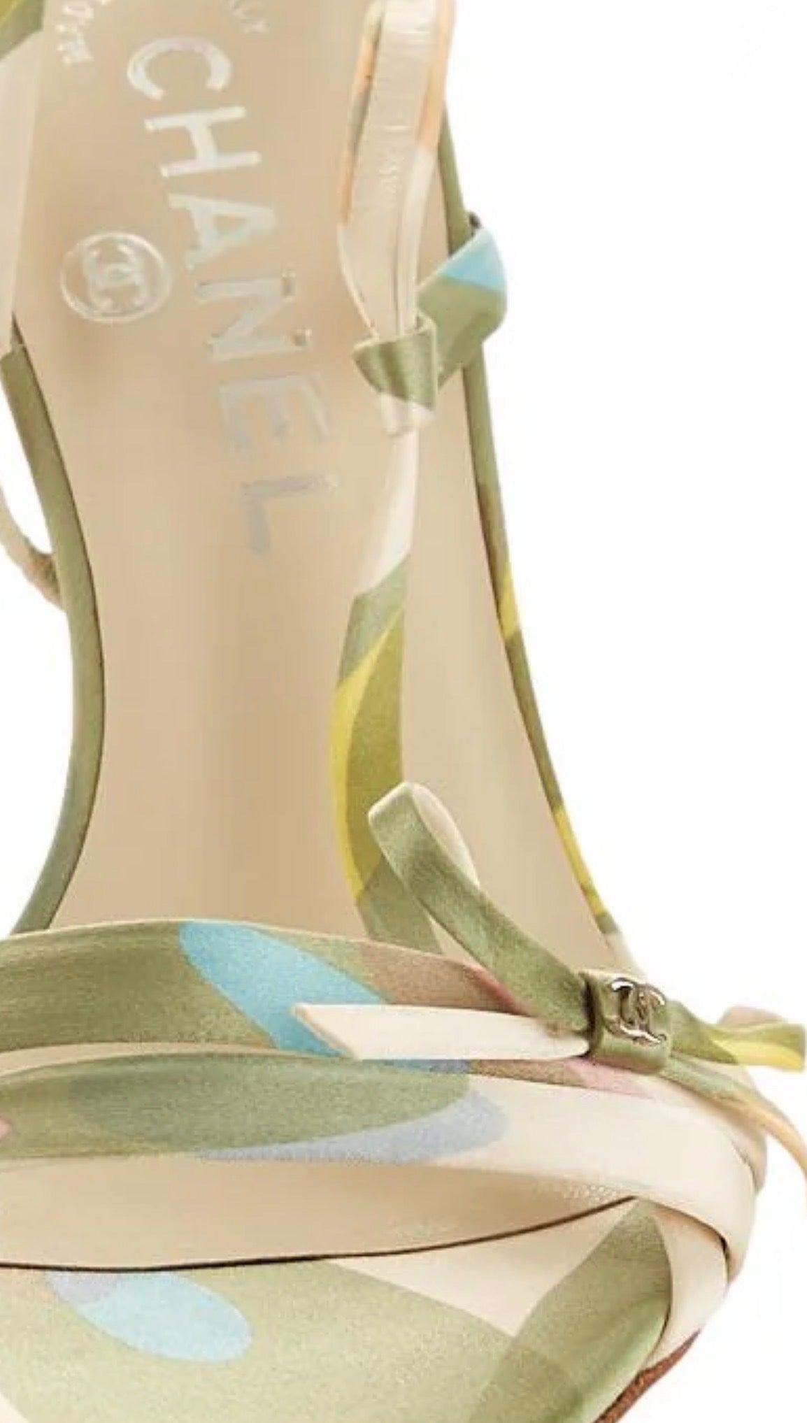 CHANEL PASTEL PRINT SLINGBACK HEELS