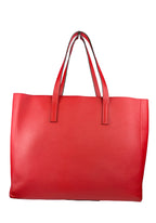 AUTHENTIC VALENTINO Red Calfskin Leather Vring Large Tote Bag