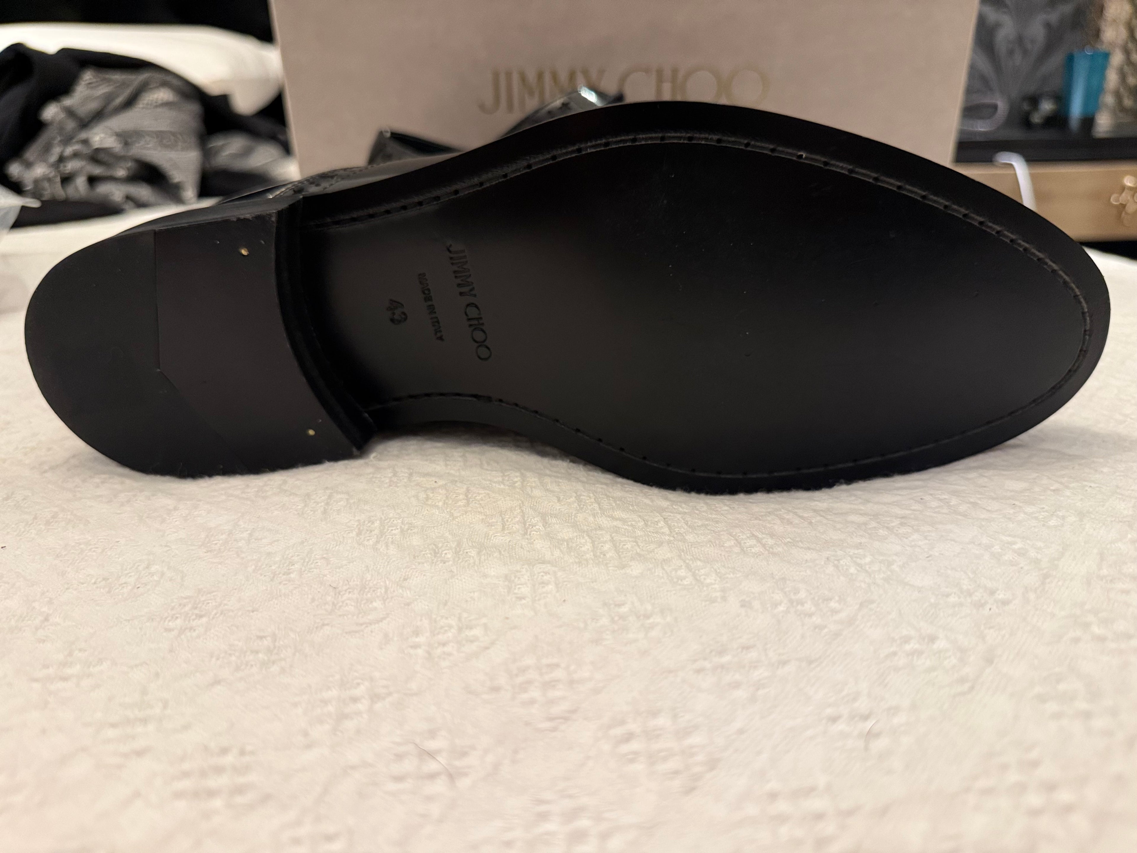 New Jimmy Choo FALCON black polished leather Oxford shoes