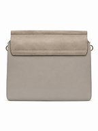 CHLOÉ FAYE Shoulder Bag Motty Gray Suede and Leather Medium