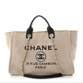 CHANEL NORTH SOUTH DEAUVILLE CANVAS TOTE MEDIUM
