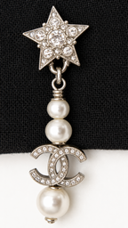 CHANEL RHINESTONE & PEARL CC DROP EARRINGS