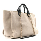 CHANEL NORTH SOUTH DEAUVILLE CANVAS TOTE MEDIUM