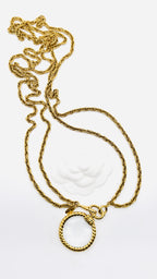CHANEL DOUBLE CHAIN WITH LOUPE PENDANT EXTRA LONG