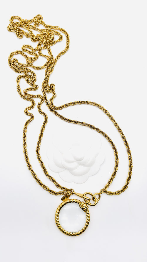 CHANEL DOUBLE CHAIN WITH LOUPE PENDANT EXTRA LONG