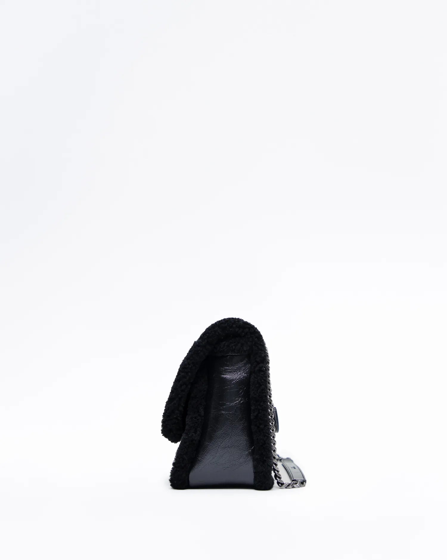 SAINT LAURENT Medium Niki YSL Monogram Shearling And Leather Chain Bag NEW!!