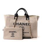 CHANEL NORTH SOUTH DEAUVILLE CANVAS TOTE MEDIUM