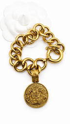 CHANEL VINTAGE CC MEDALLION CHARM BRACELET