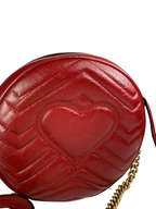 GUCCI MINI GG MARMONT ROUND SHOULDER RED