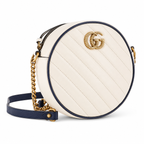 GUCCI GG MARMONT MATELASSÉ MINI ROUND SHOULDER BAG ￼