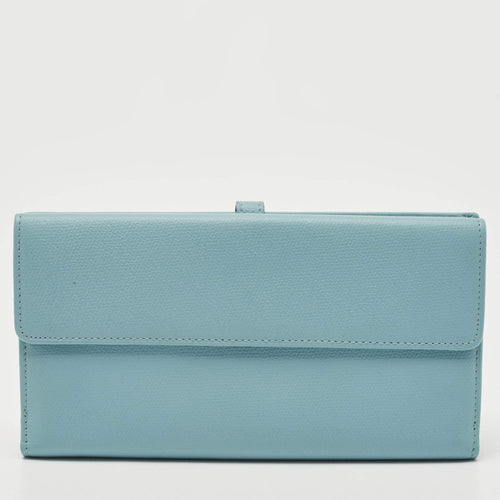 Chanel Blue Leather CC Flap French Continental Wallet