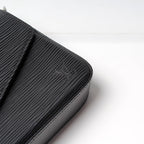 LOUIS VUITTON LV Pochette Félicie in Black,
EPI leather With a Silver-Tone Chain Strap
