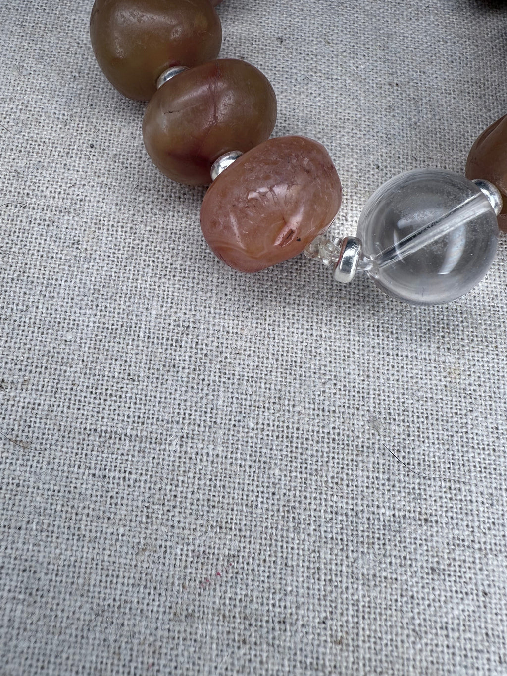 Spiritual Beads Bracelet Sterling Silver with Tibetan Himalayan , 10mm