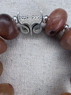 Spiritual Beads Bracelet Sterling Silver with Tibetan Himalayan , 10mm