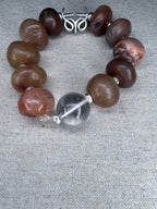 Spiritual Beads Bracelet Sterling Silver with Tibetan Himalayan , 10mm