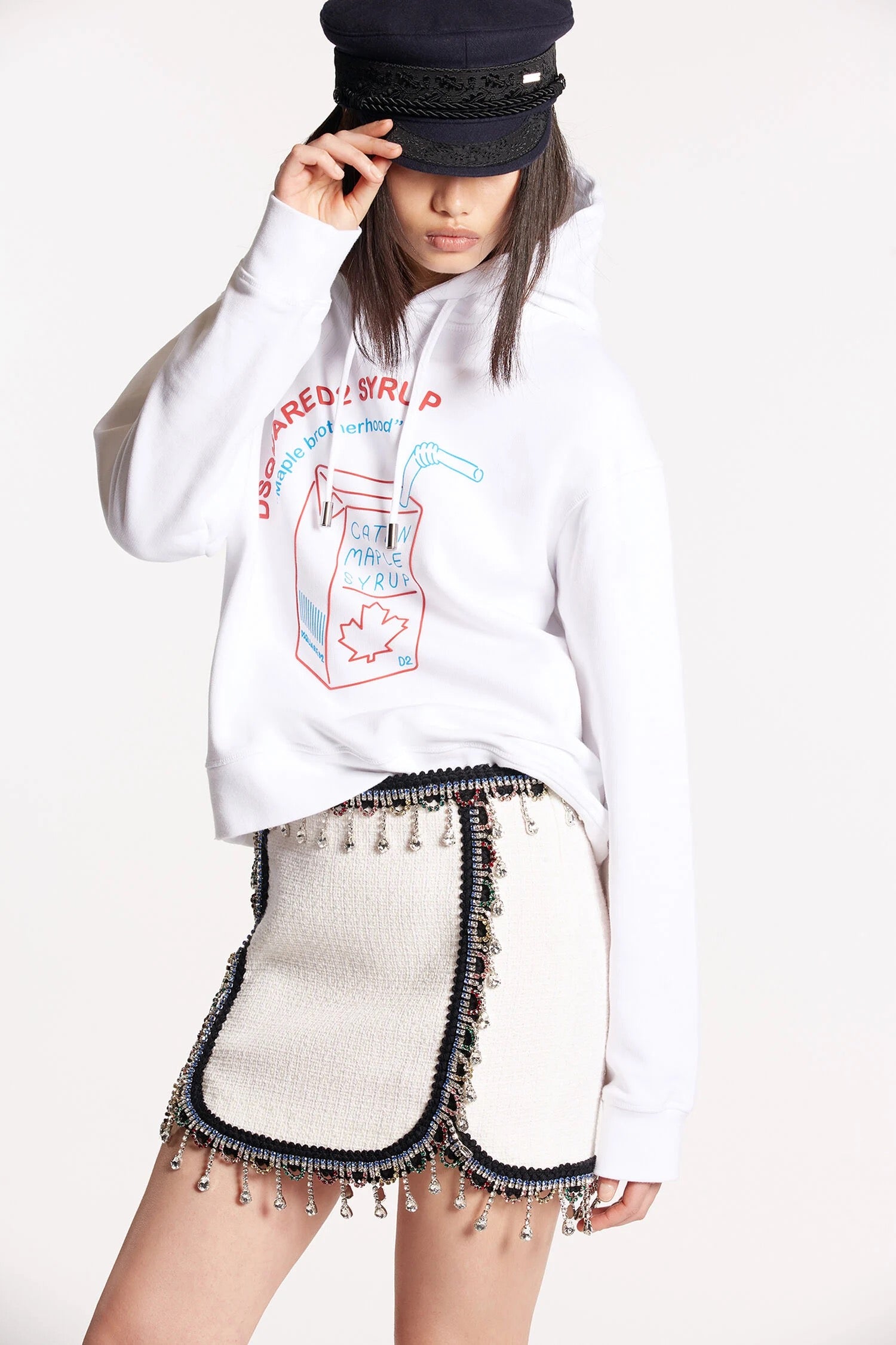 DSQUARED2 24 CHIC BOUCLÉ MINI SKIRT