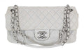 Chanel by Karl Lagerfeld Quilted Flap Double Stitch in white