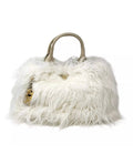 White Prada Eco Kidassia Faux Fur Garden Handbag