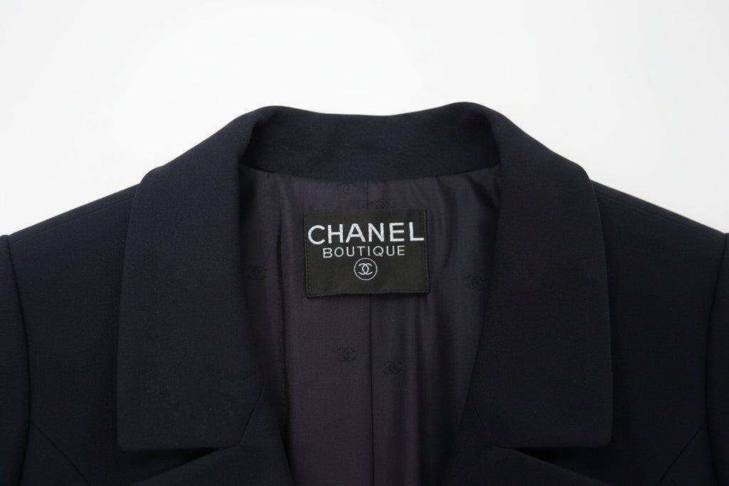 Chanel Black Blazer Structured Suit Jacket