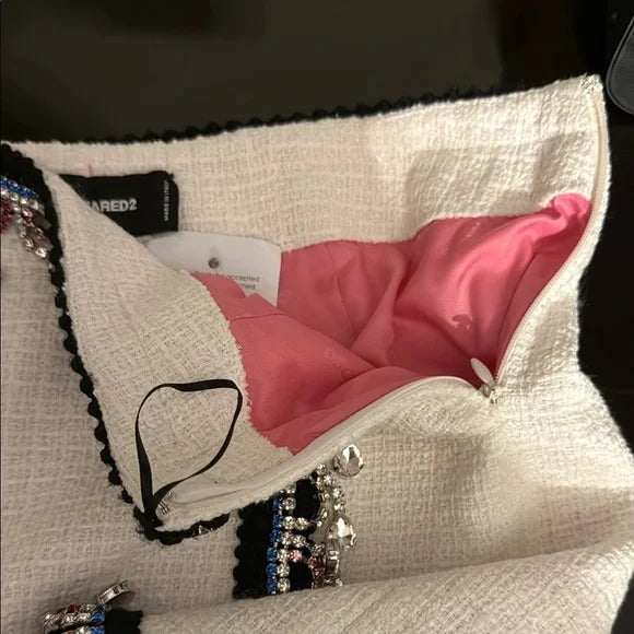 DSQUARED2 24 CHIC BOUCLÉ MINI SKIRT