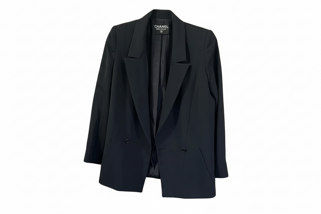 Chanel Black Blazer Structured Suit Jacket