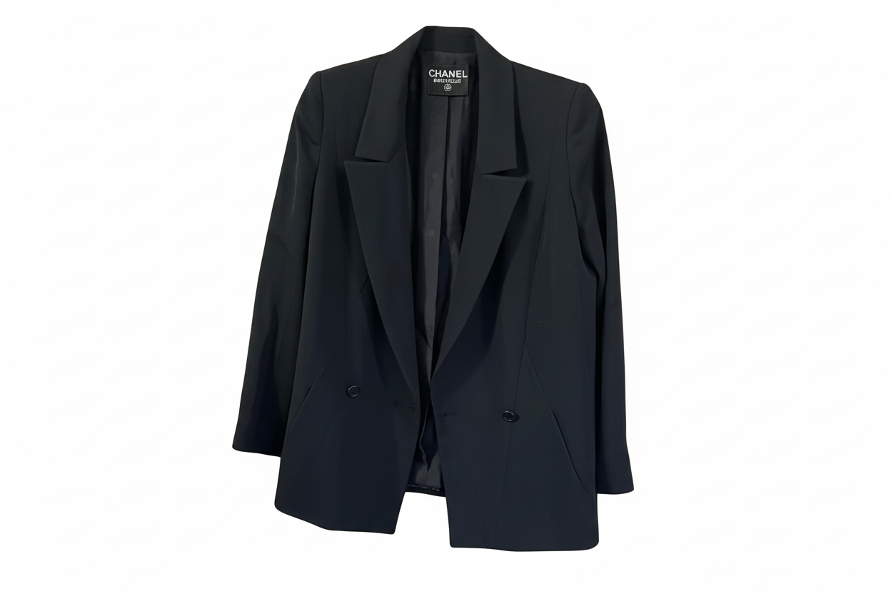 Chanel Black Blazer Structured Suit Jacket