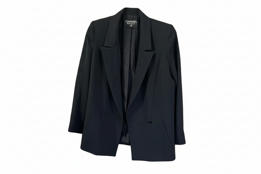Chanel Black Blazer Structured Suit Jacket