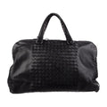 BOTTEGA VENETA Black Intrecciato Woven Calf Leather Top Handle Bag