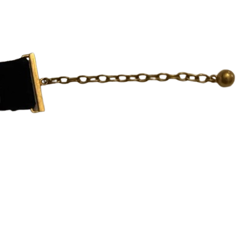 Saint Laurent monogram Choker in Velvet, Silver & Gold